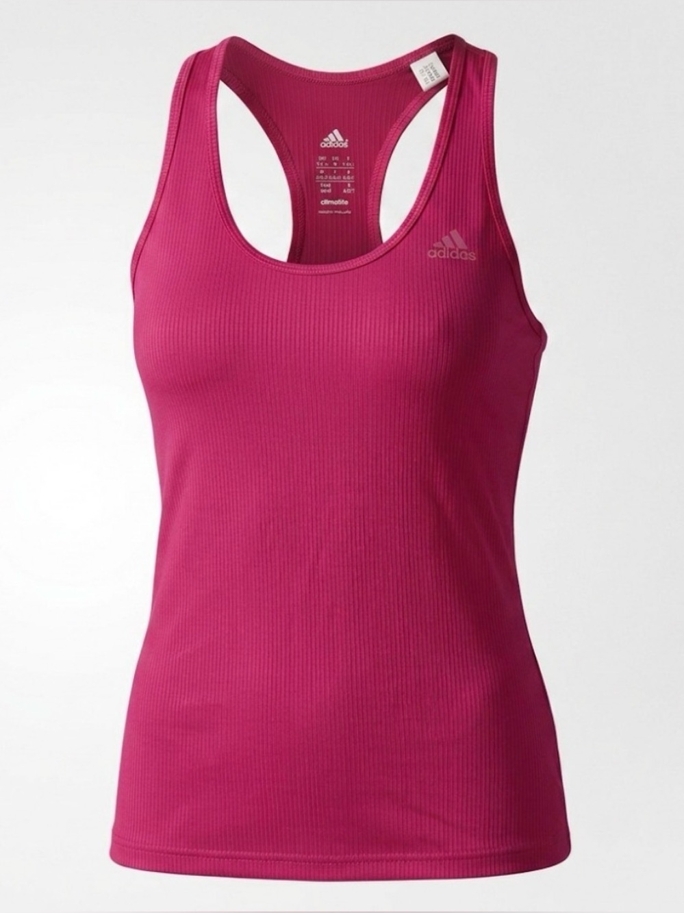 adidas Magenta Pink Climalite Ribbed Racerback Workout Tank Top - Size M